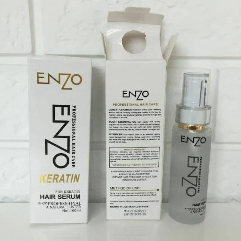 ENZO Keratin Hair Serum 100ml – Smooth, Shiny & Damage Repair Formula