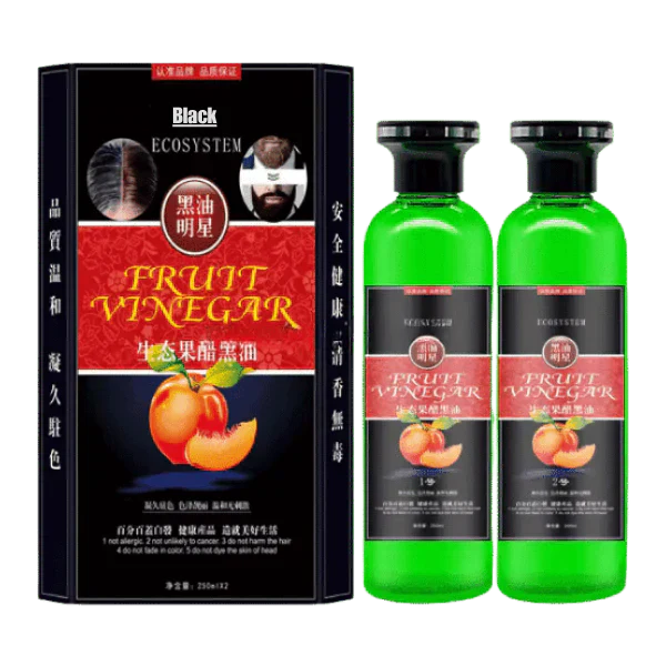 Natural Fruit Vineger Black Gel Hair Color | Natural Hair Dye for Men & Women | No Ammonia & No PPD, Long-Lasting, Gentle on Scalp | 100% Gray Hair Coverage