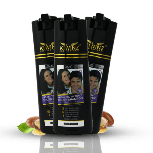 Kiwinz Hair Color Shampoo Natural Black 200ml Argan Oil Extract